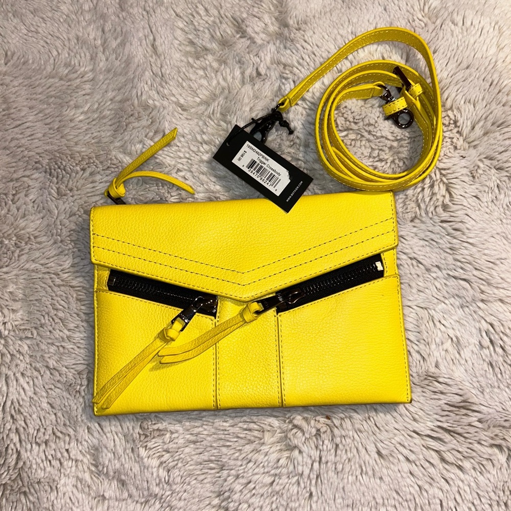 NWT Botkier Yellow Leather Clutch/Crossbody Bag - Picture 3 of 8